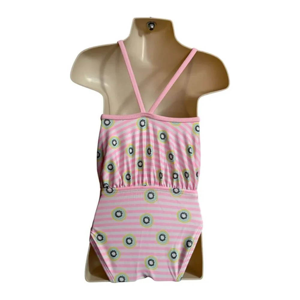 Stripped Pink & White Swimsuit